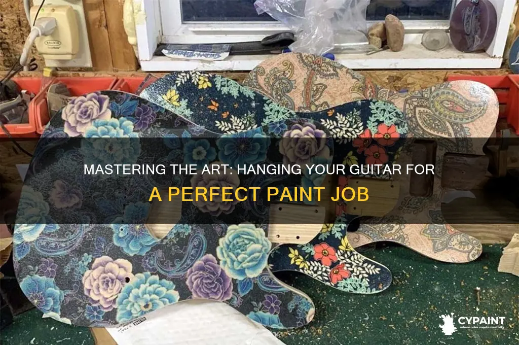 how to hang a guitar to paint it