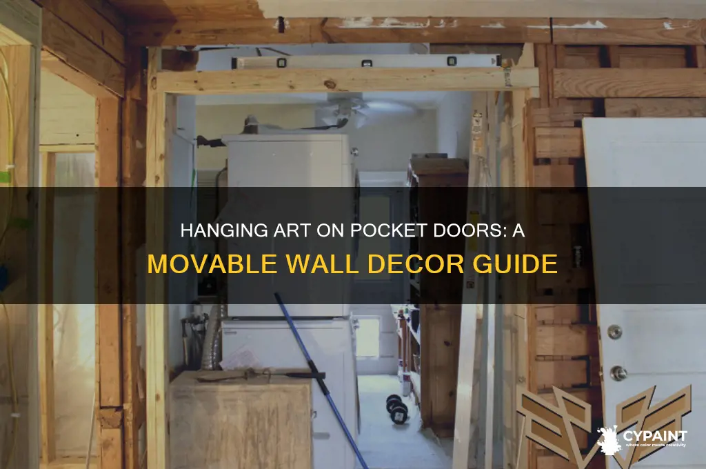 how to hang a painting on a movable pocjet doorwall
