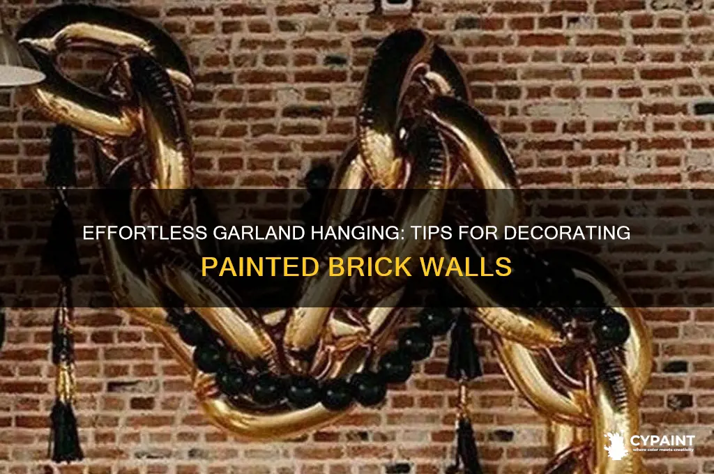 how to hang garland on painted brick
