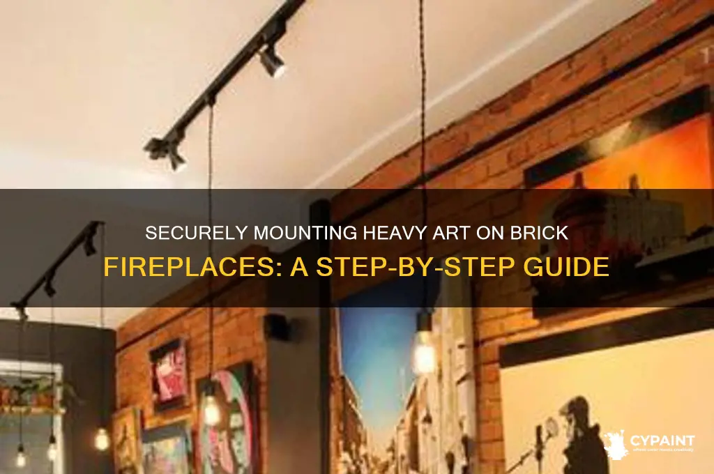 how to hang heavy painting above fireplace brick