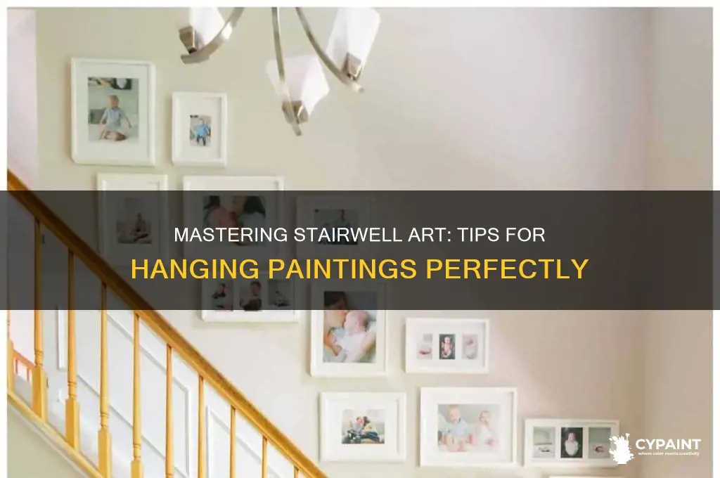 how to hang paintings in a stairwell