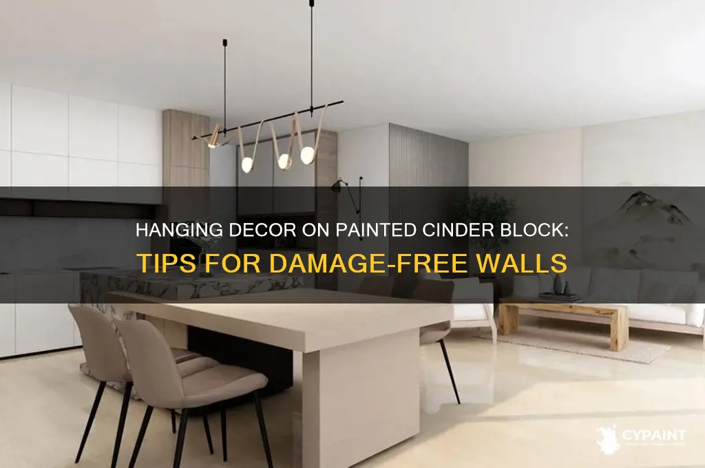 how to hang things on painted cinder block