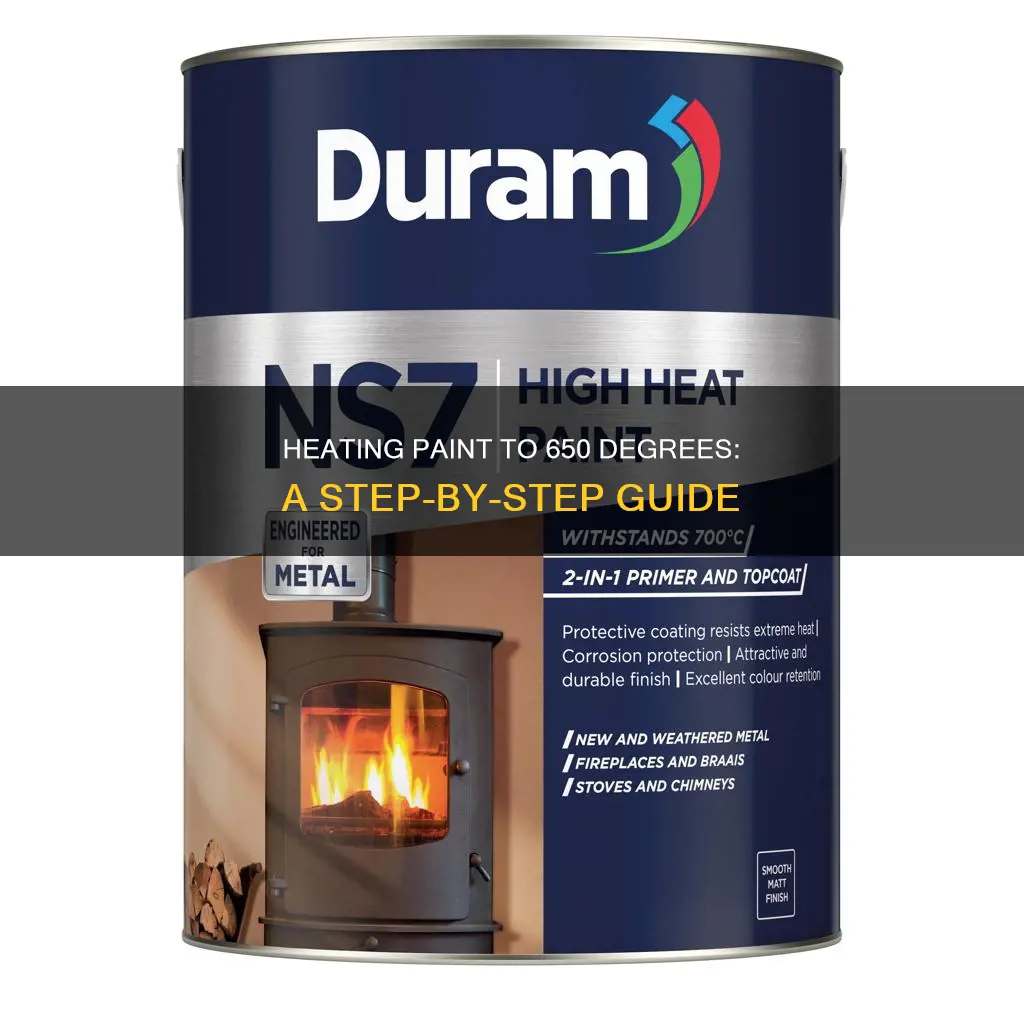 how to heat paint up to 650 degree oven