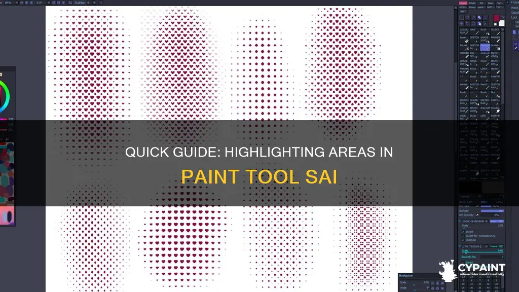 how to highlight an area in paint tool sai