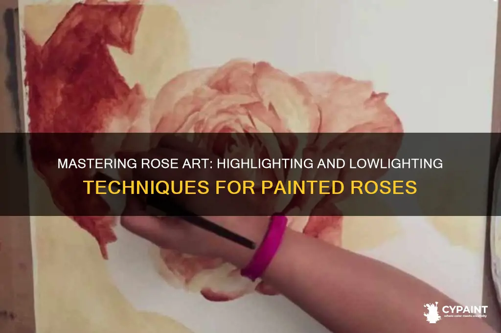 how to highlight and lowlight a painted rose