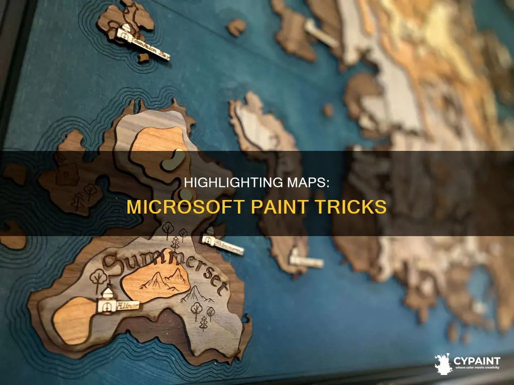 how to highlight over a map in microsoft paint