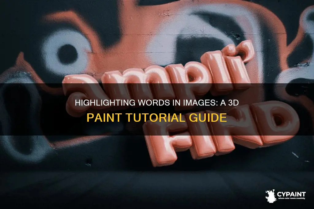 how to highlight wrods in an image with 3d paint