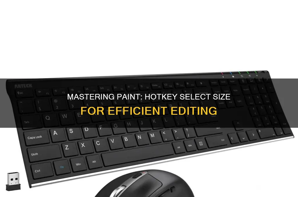 how to hotkey a select size in paint