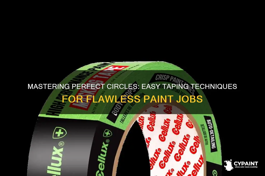 how to i tape off to paint a perfect circle