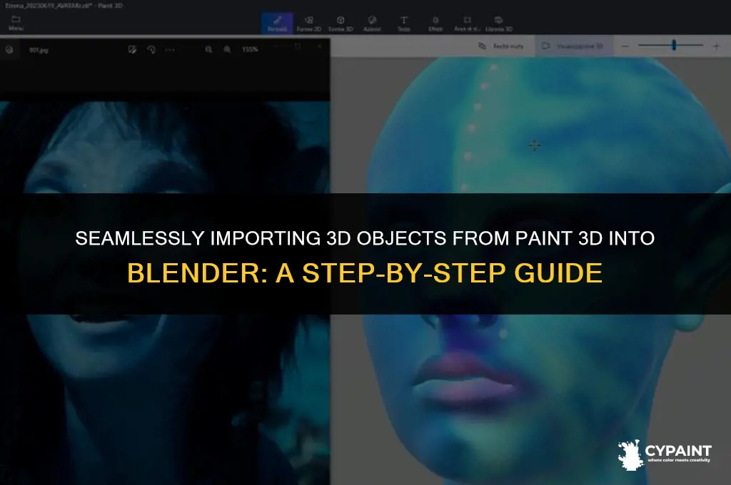 how to import 3d objects from paint 3d into blennder