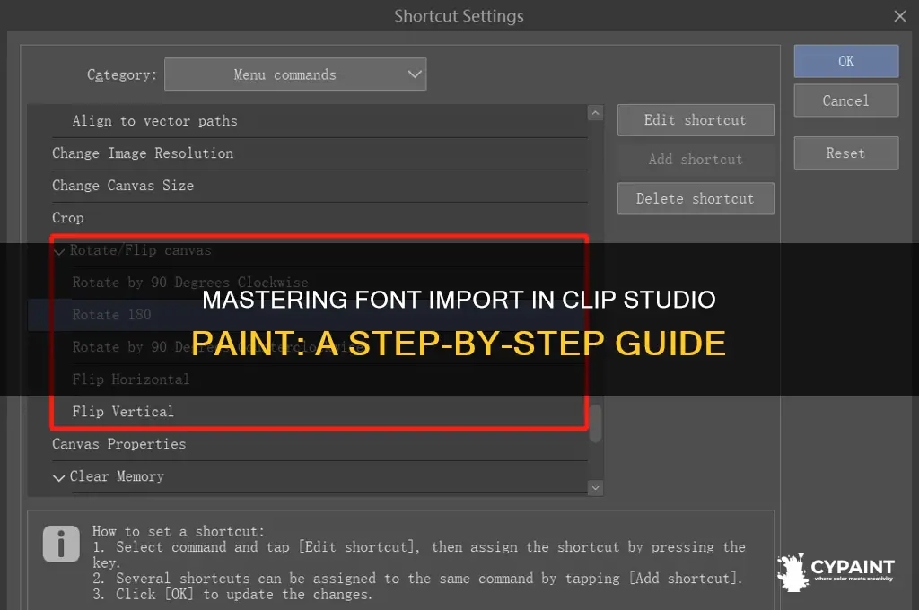 how to import a font in clipstudio paint