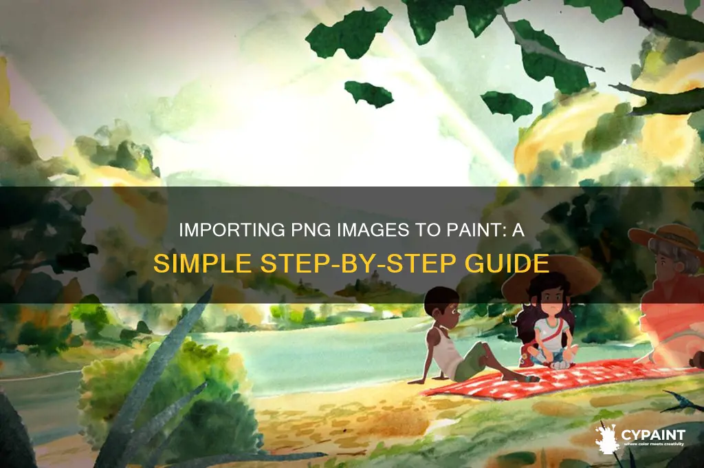how to import a png image to paint