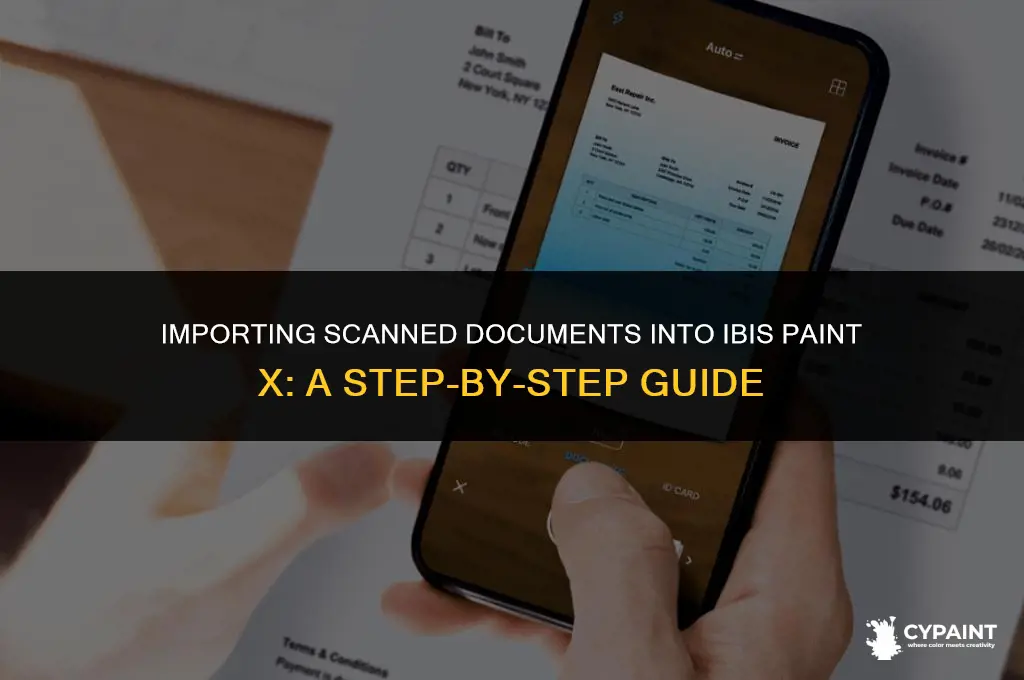 how to import a scanned document into ibis paint x