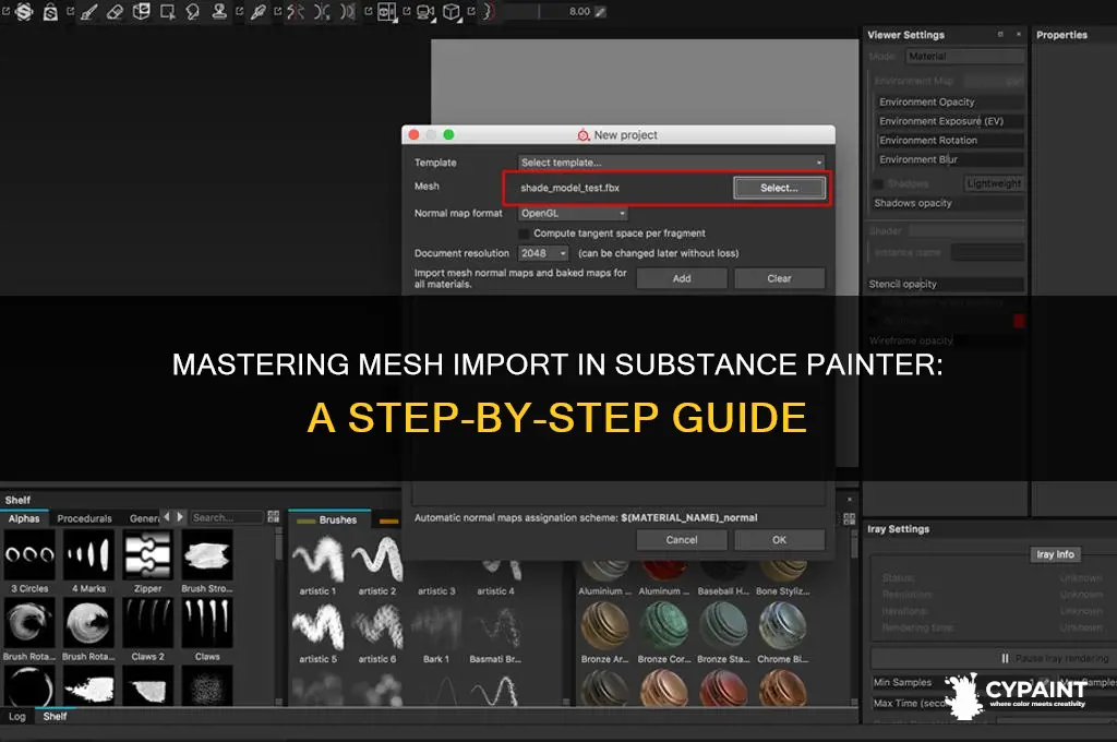 how to import mesh in to substance painter