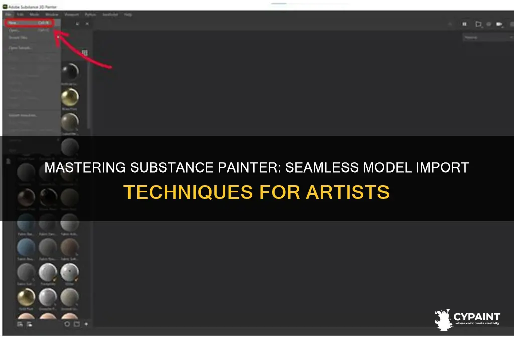 how to import model in substance painter