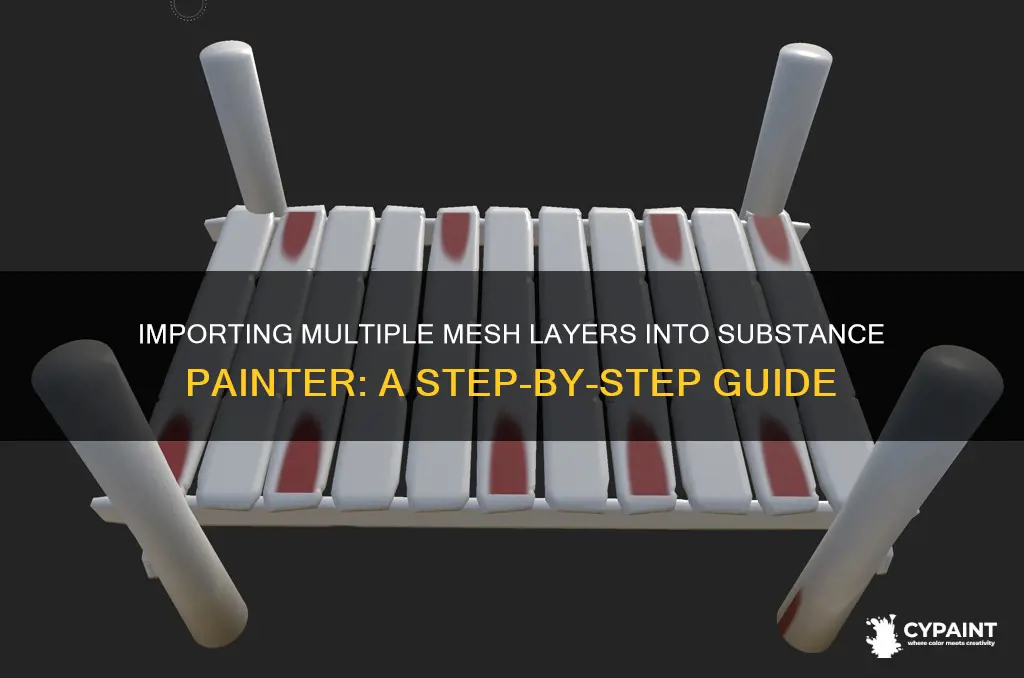 how to import multiple mesh layers into substance painter
