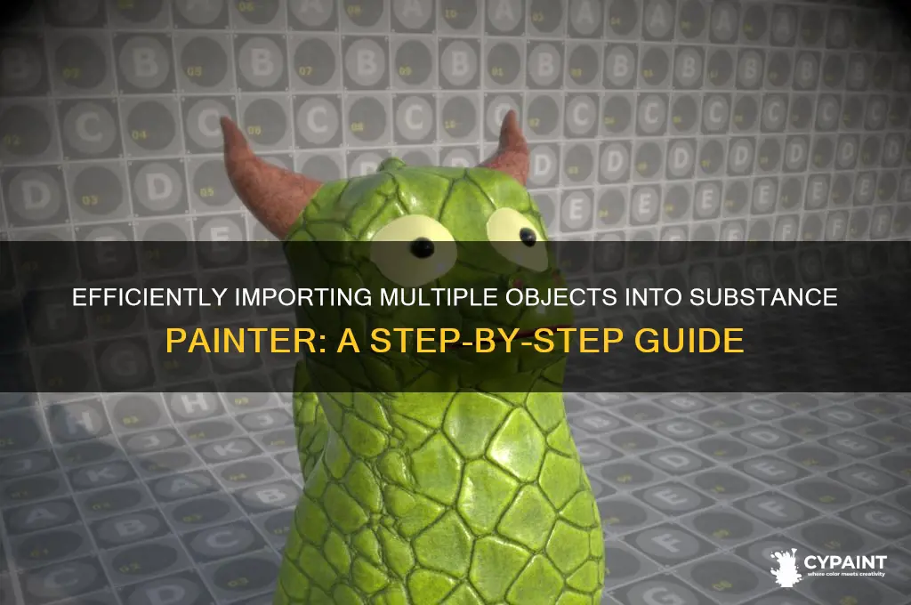 how to import multiple objects in substance painter
