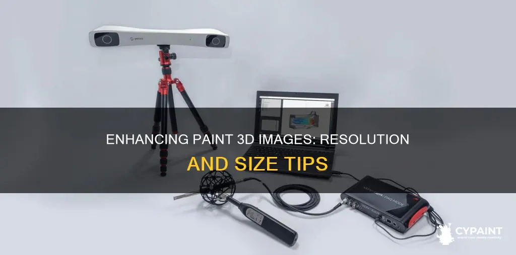 how to imporve resolution and size in paint 3d