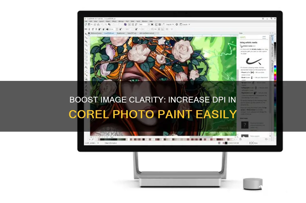 how to increase dpi in corel photo paint