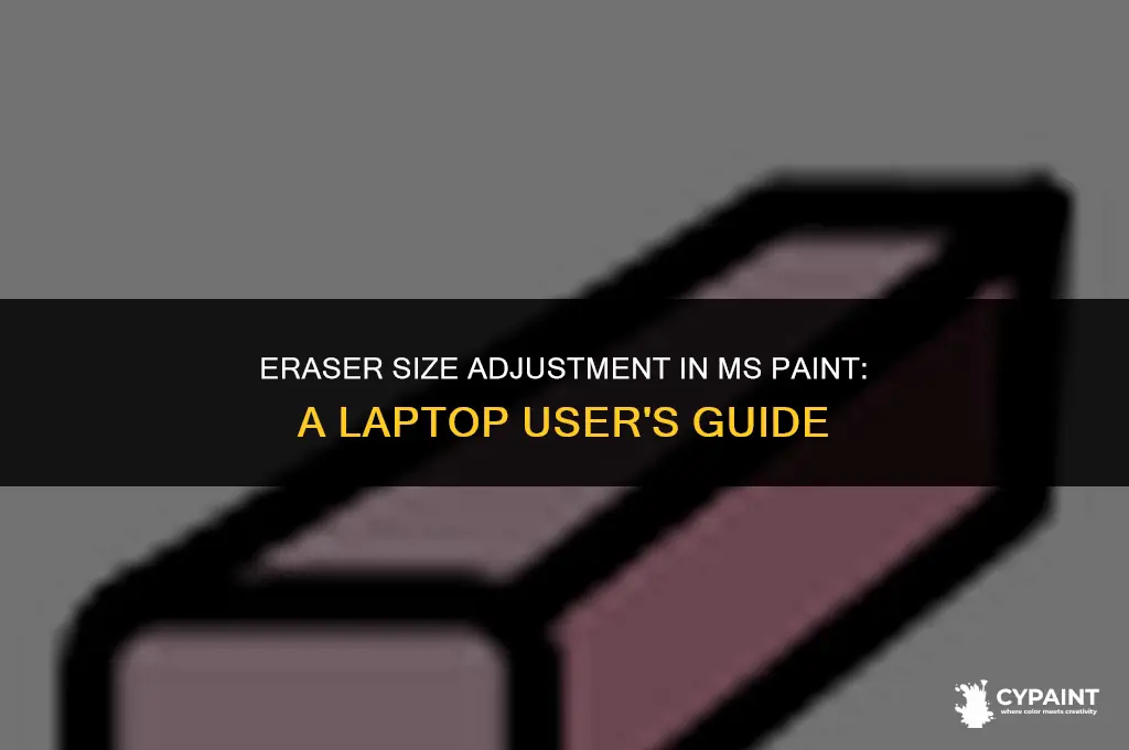 how to increase eraser size in ms paint in laptop