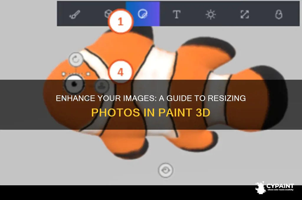 how to increase picutre size in paint 3d