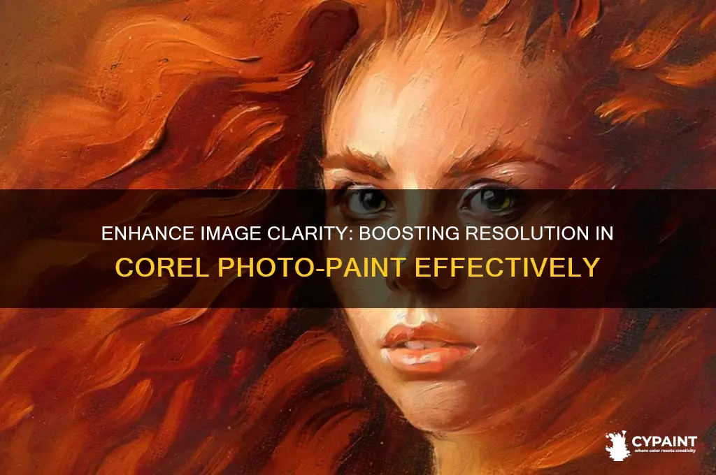 how to increase resolution in corel photo paint