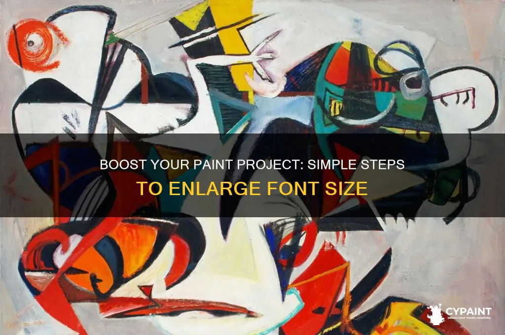 how to increase the front size from paint