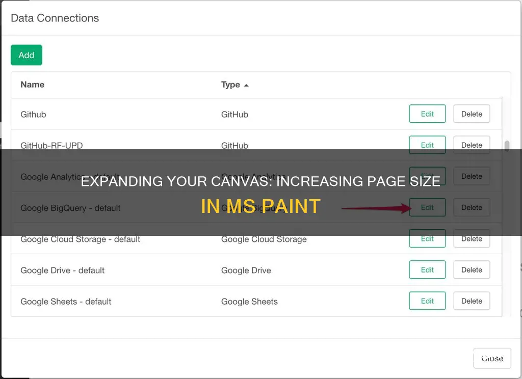 how to increase the page size in ms paint