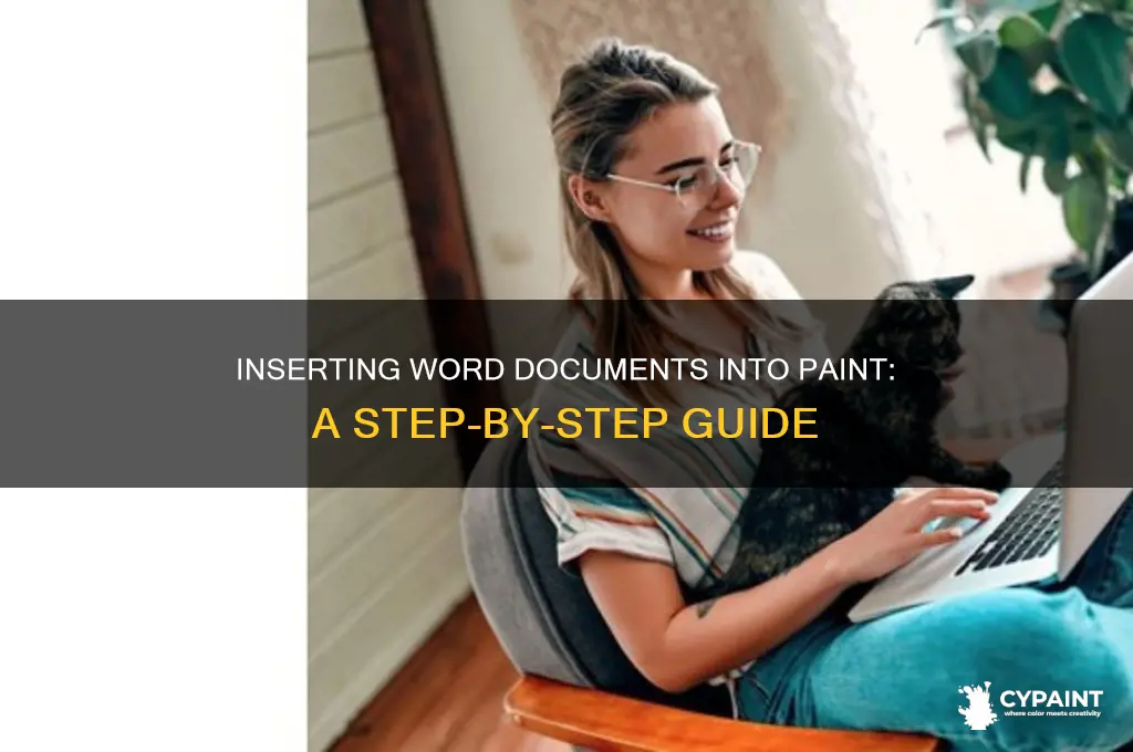 how to insert word document into paint