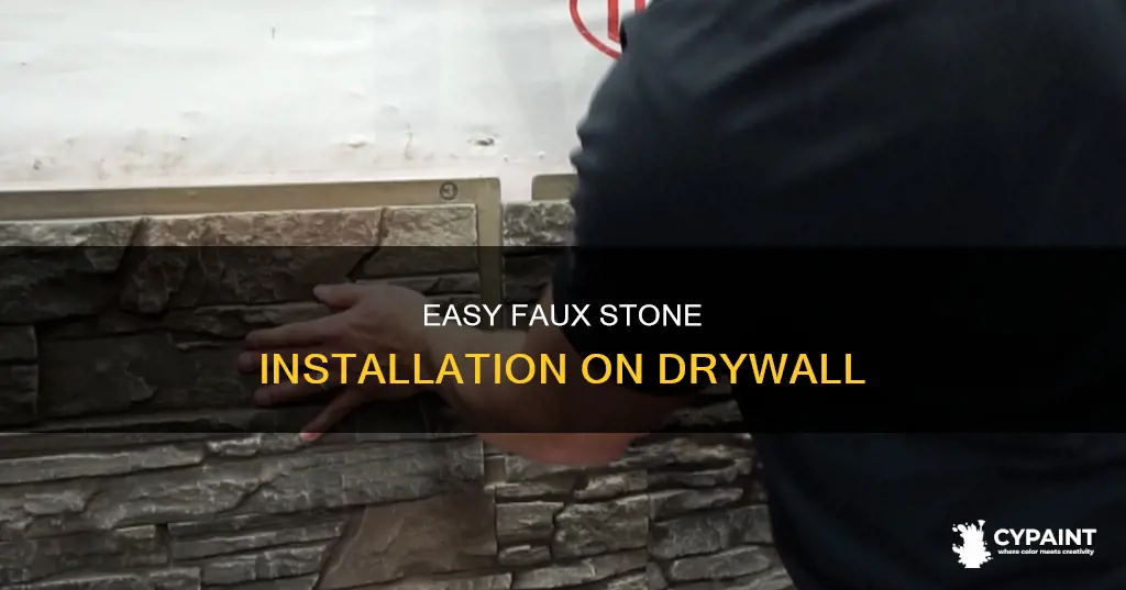 how to install faux stone on interior painted drywall