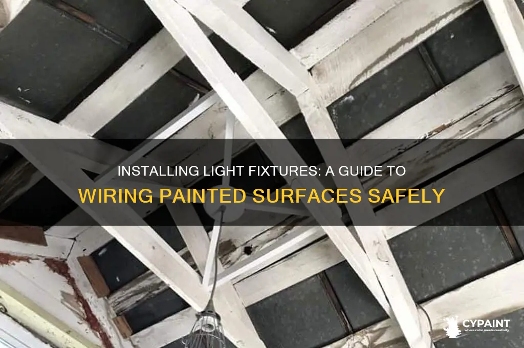 how to install light fixture wire painted