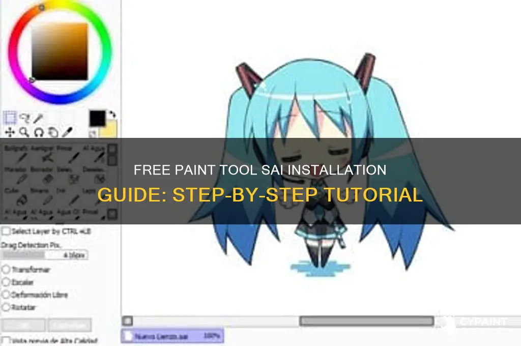 how to install paint tool sai for free
