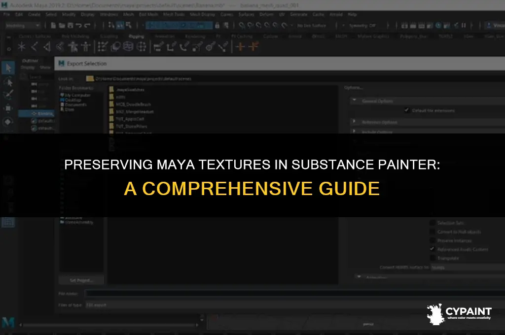 how to keep embeded textures from maya to substance painter