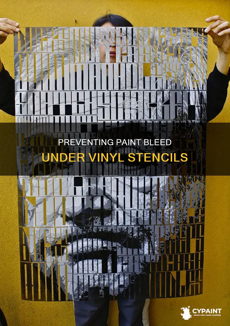 how to keep paint from bleeding under vinyls stencil