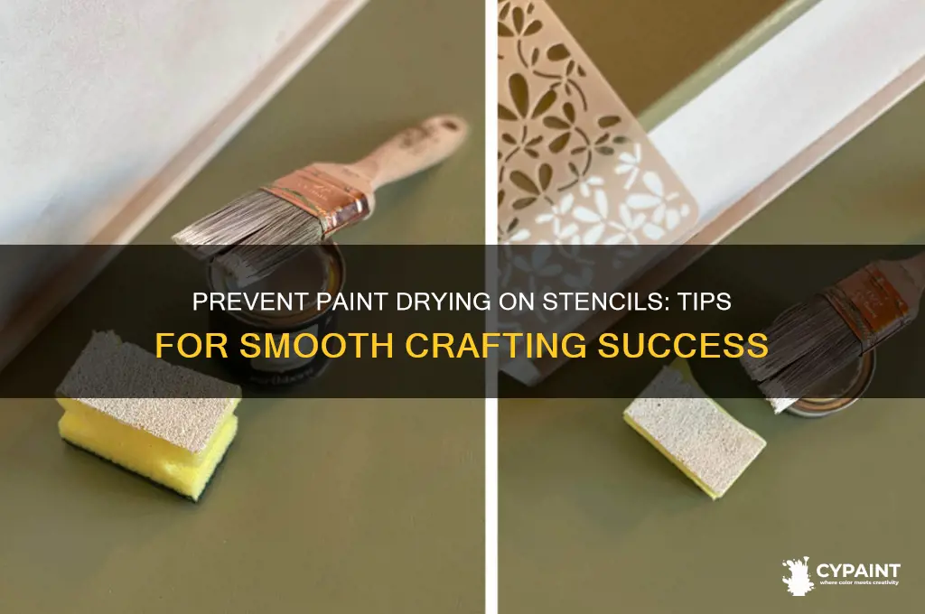 how to keep paint from drying on stencil