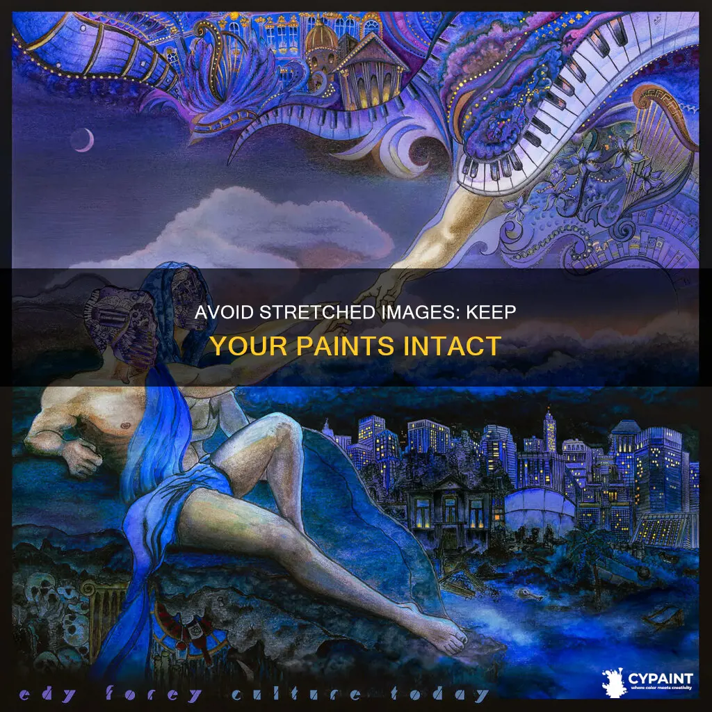 how to keep paint from stretching my imported image