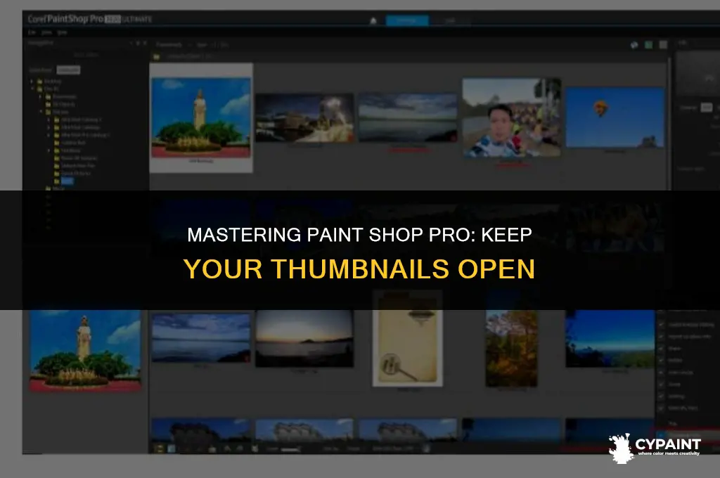 how to keep photo thumbnails open in paint shop pro