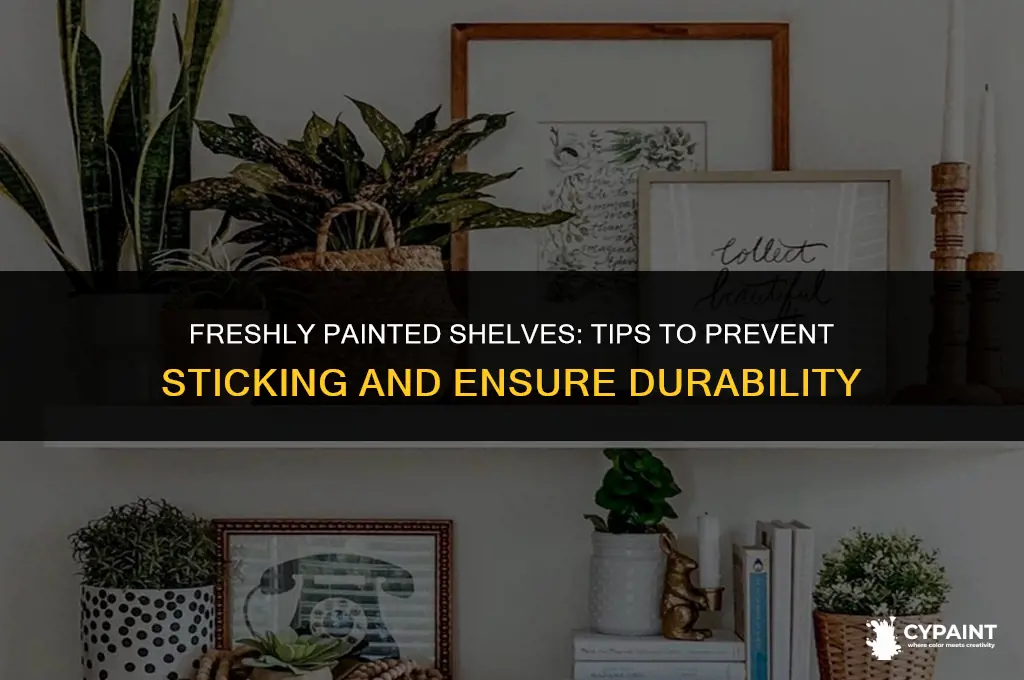 how to keep things from sticking to freshly painted shelves