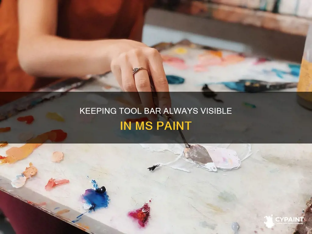 how to keep tool bar up in microsoft paint