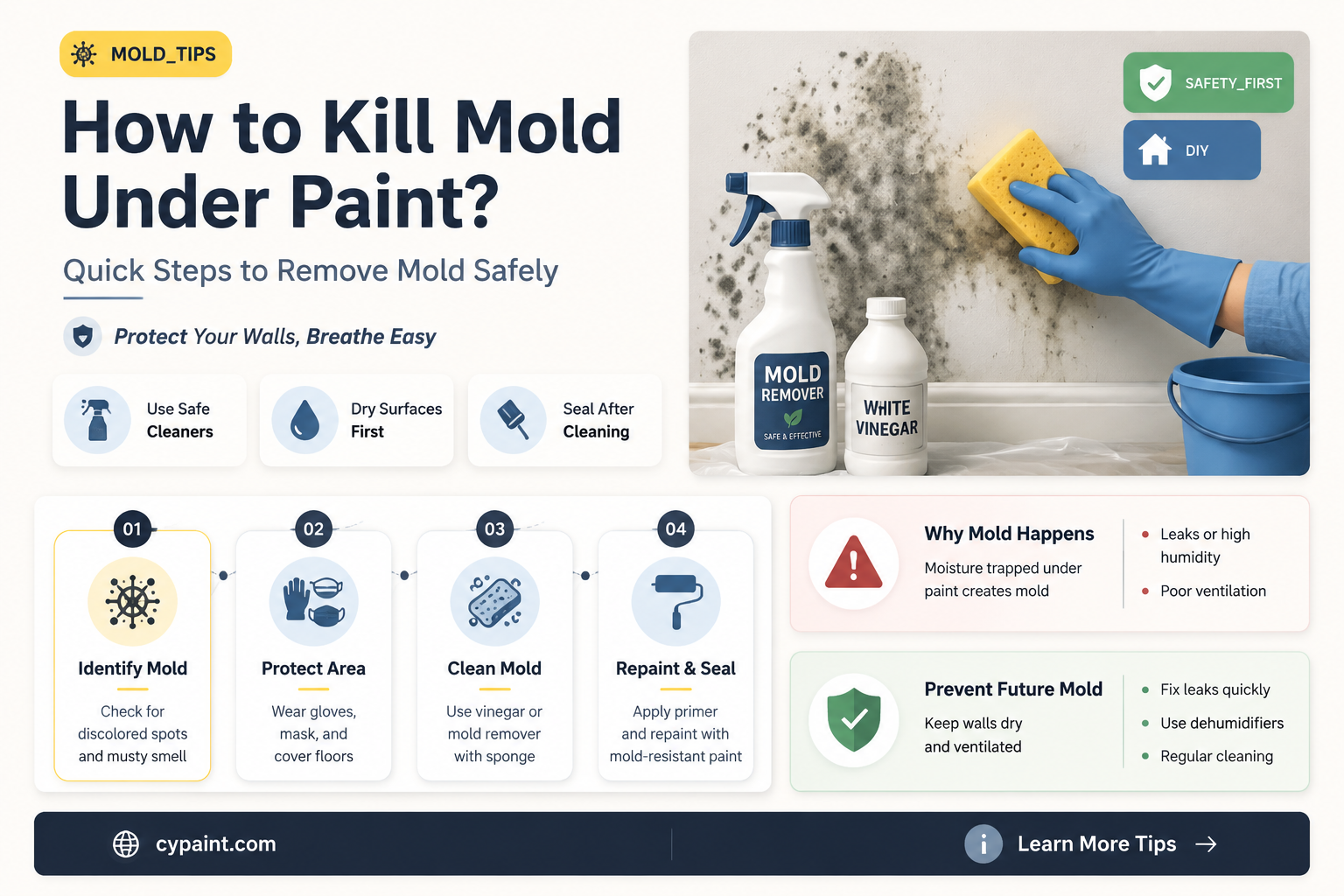 can mold be killed if its already painted over