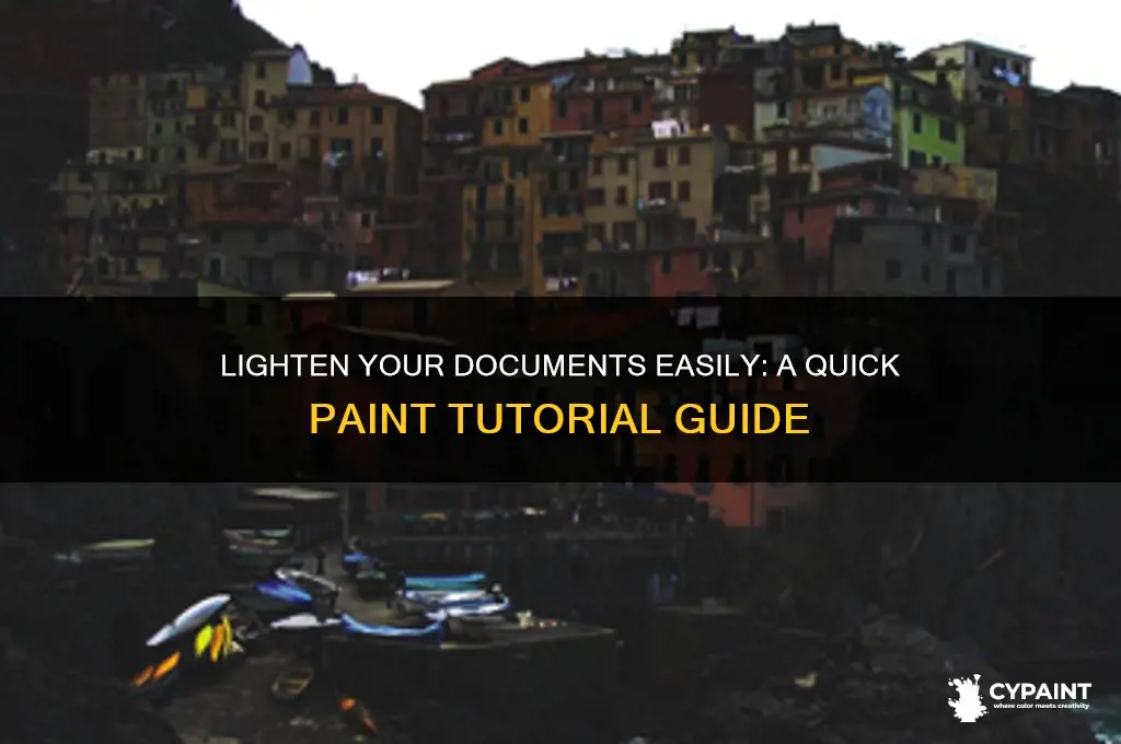 how to lighten a document in paint