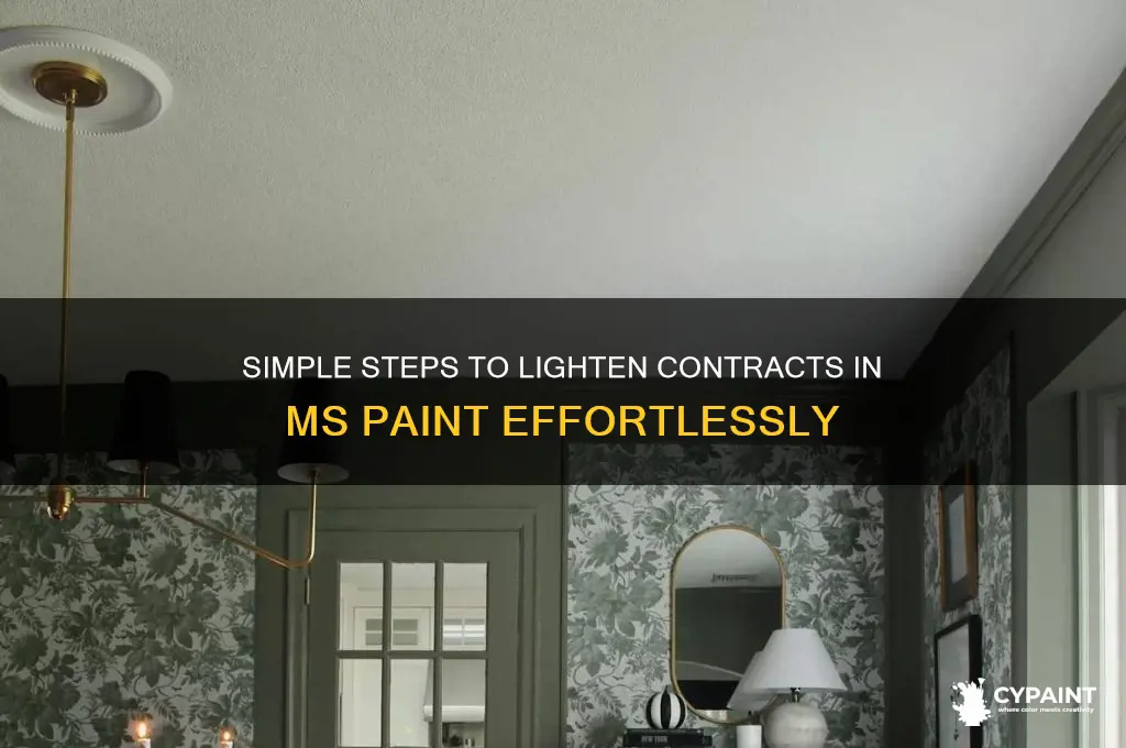 how to lighten contract in ms paint