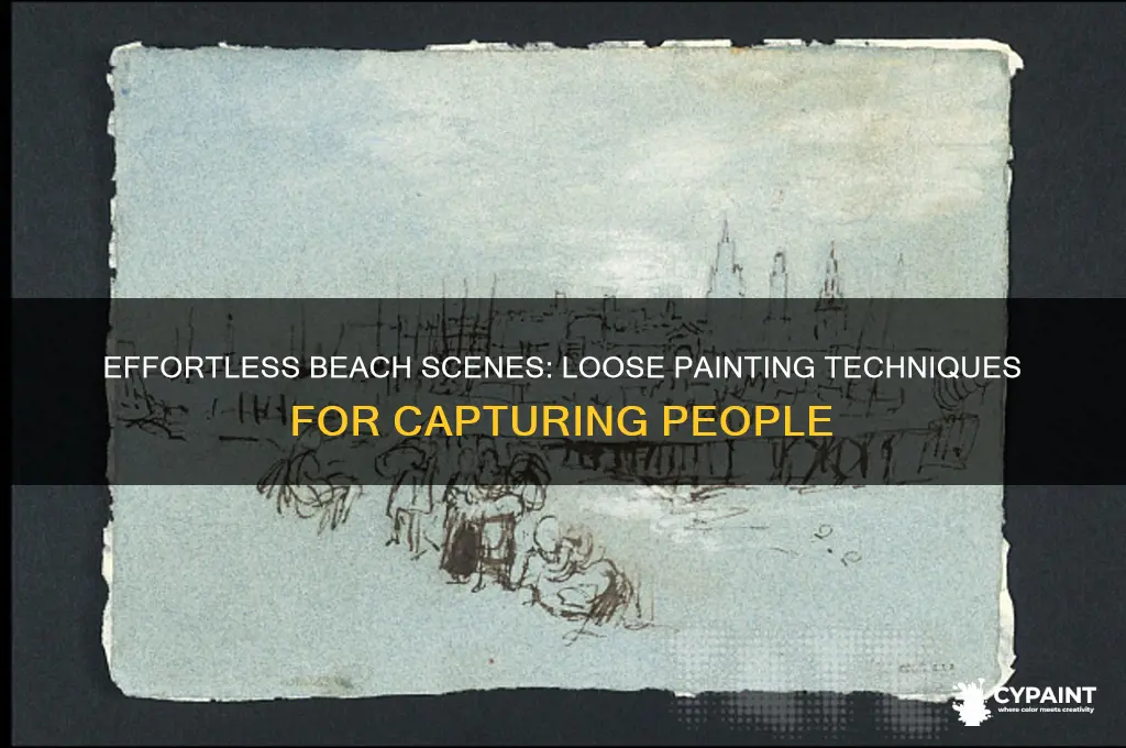 how to loosely paint people on the beach