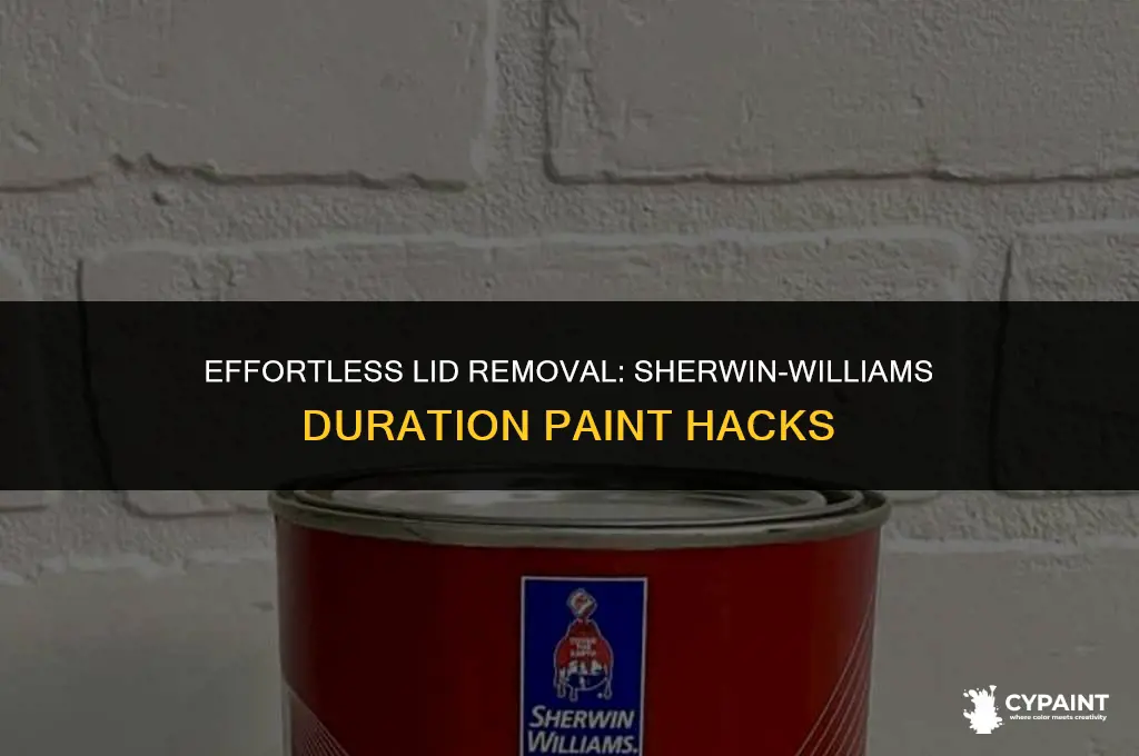 how to loosen lid of sherwin williams duration home paint