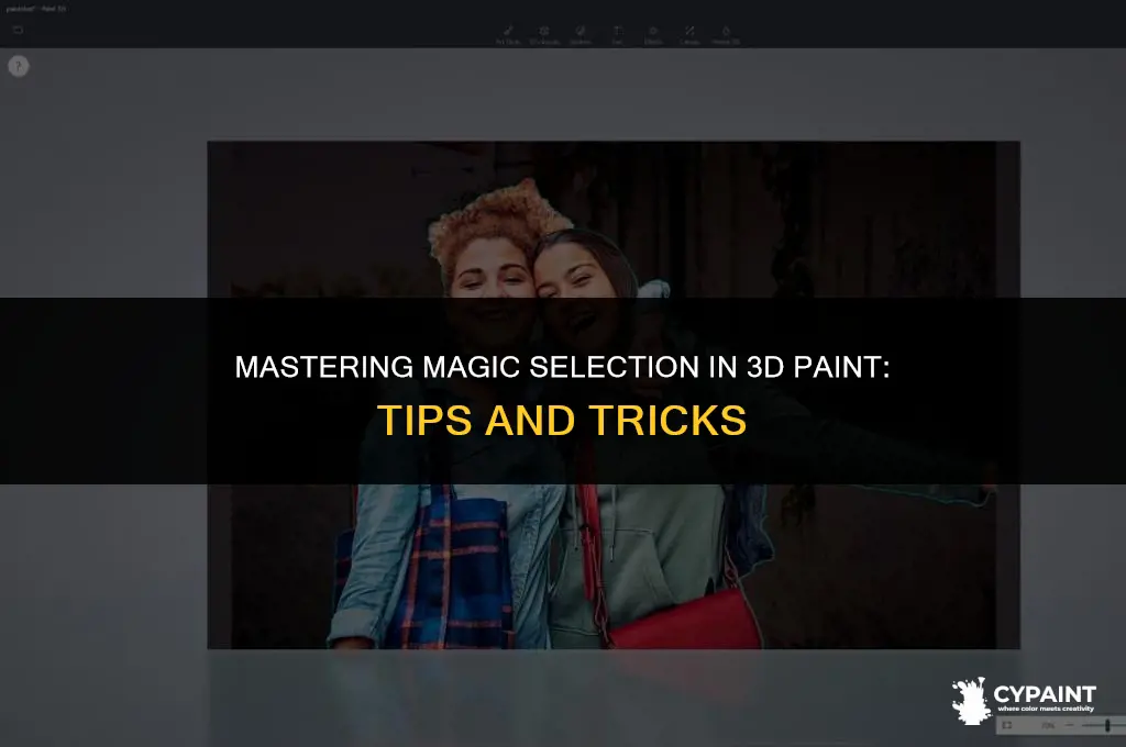 how to magic select and save selction in 3d paint