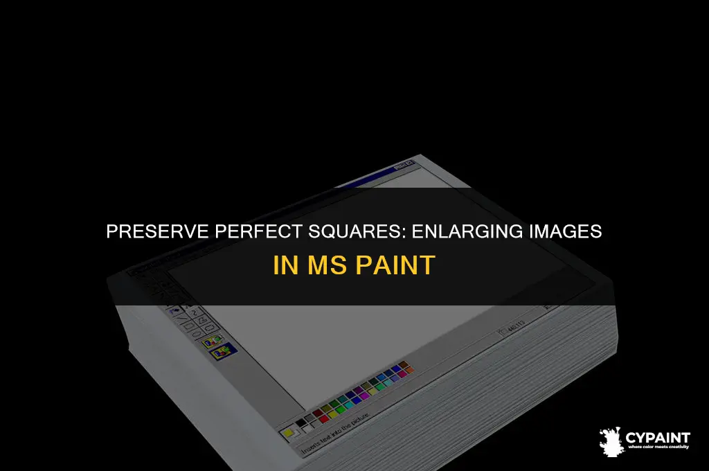 how to maintain squareness when enlargening something in ms paint