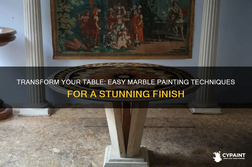 how to marble paint a table top