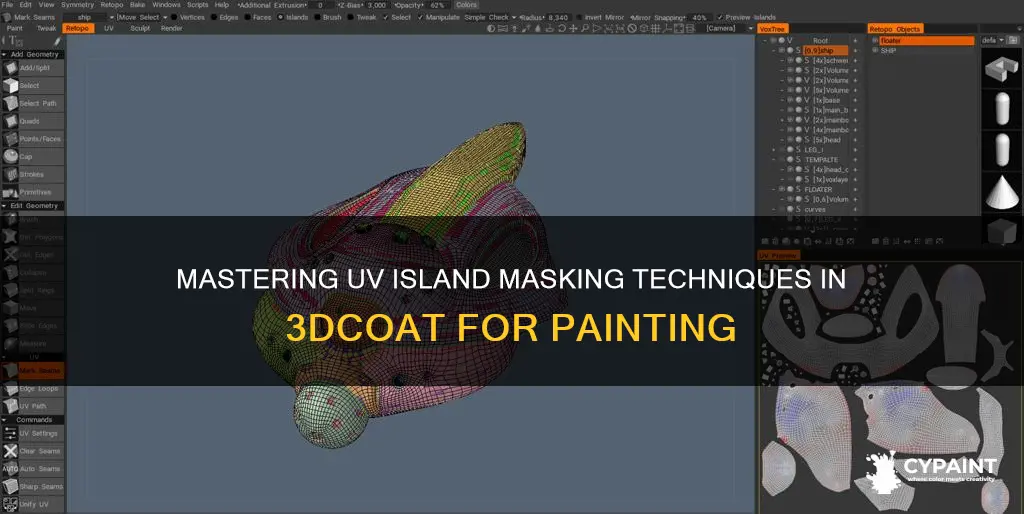 how to mask uv island for painting in 3dcoat