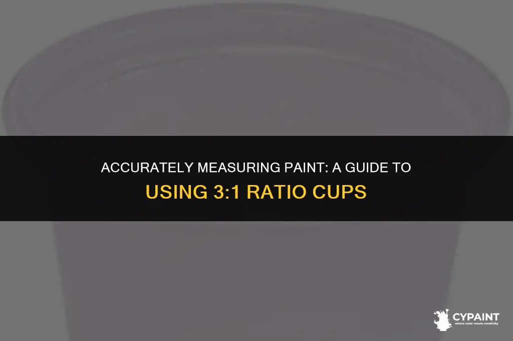 how to measuring a 3 to one new paint cups