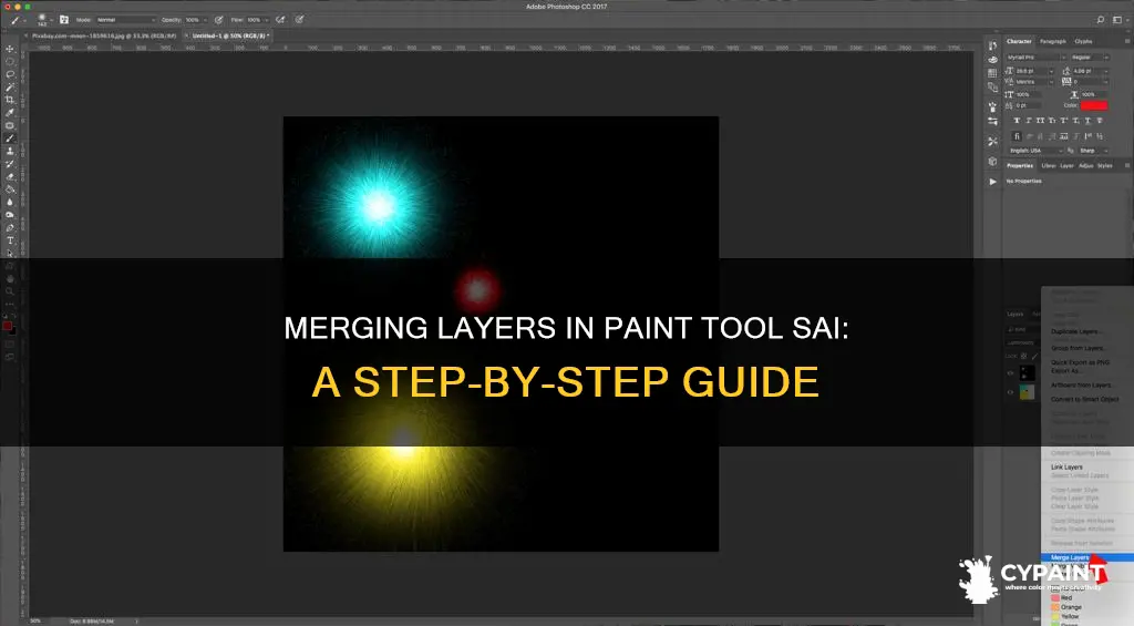 how to merge two layers in paint tool sai